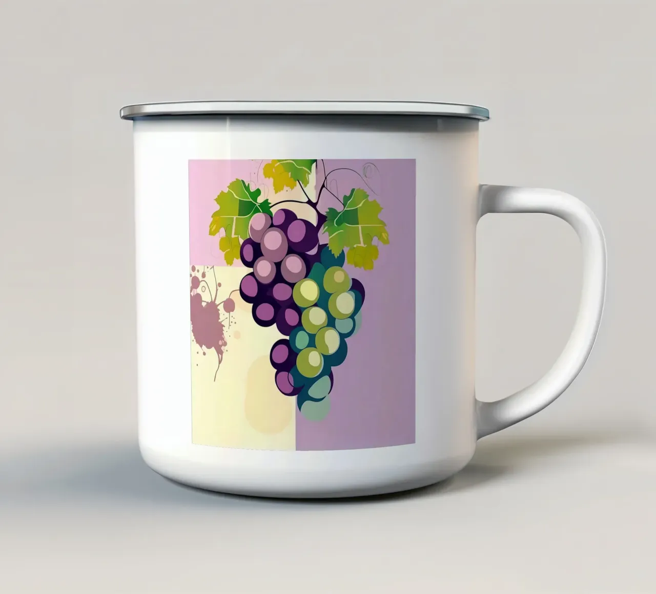 Weintrauben_Stil_A_3 Emaille Tasse von Pink- und LoveArt by LK