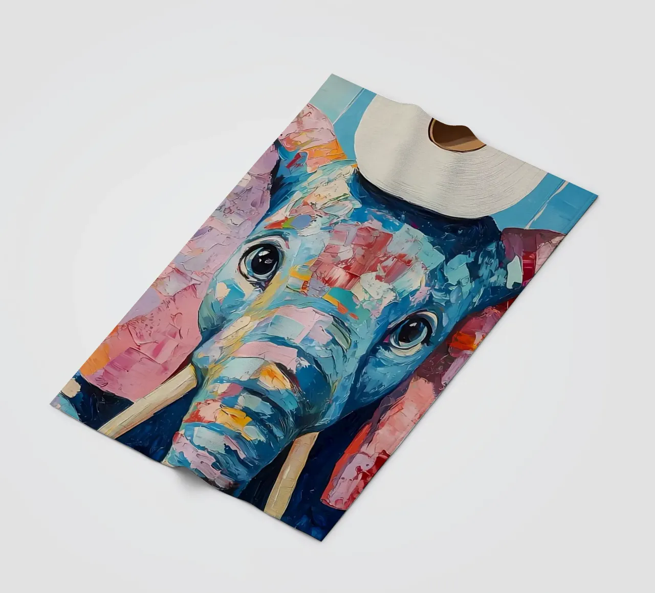 Elephant with Toilet Paper fleece blanket by Adrian Patel