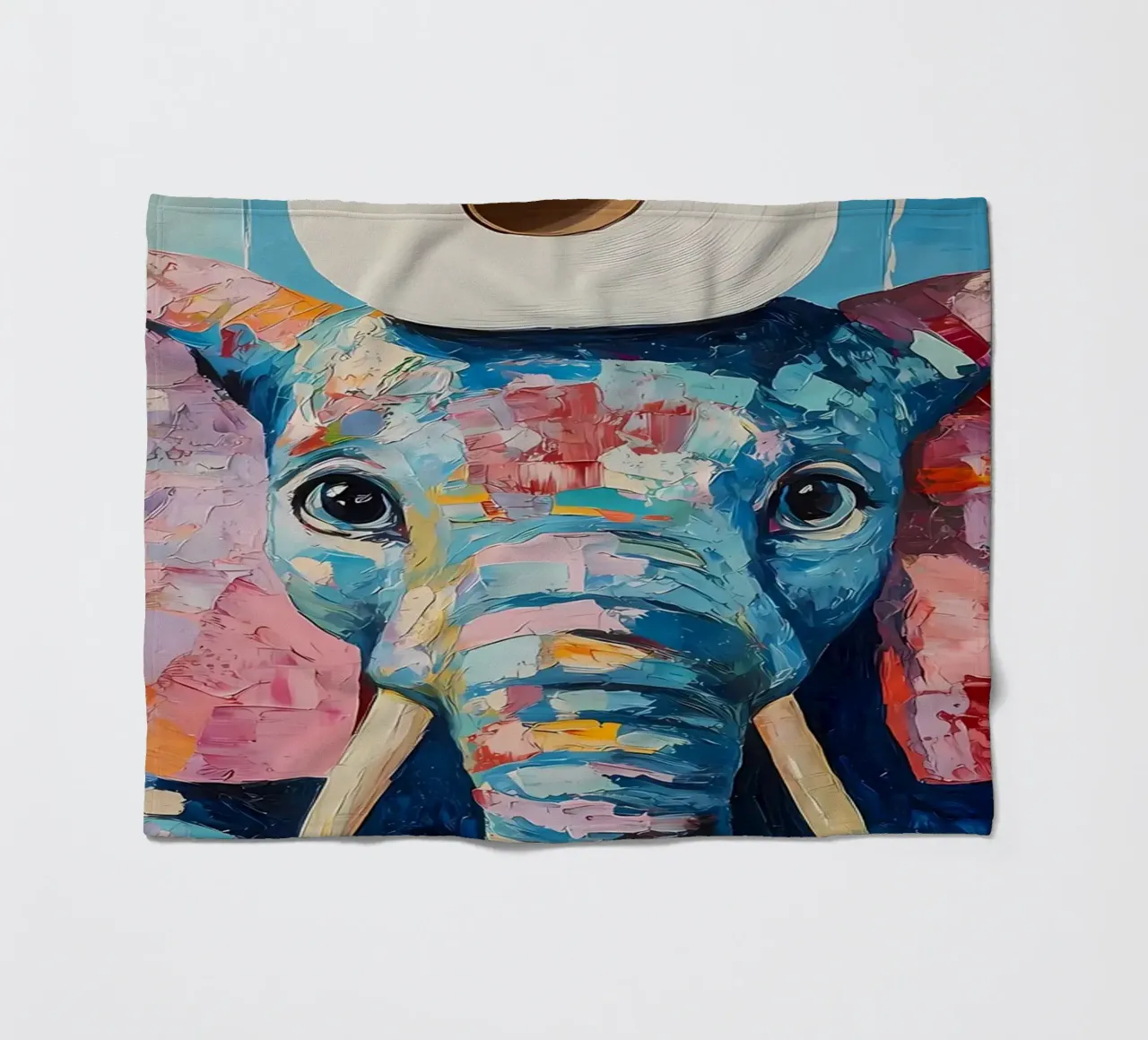 Elephant with Toilet Paper fleece blanket by Adrian Patel