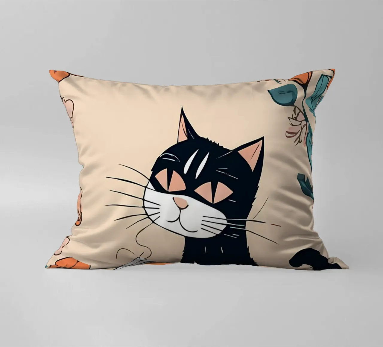 Gatto Caffè Fiori 2 cuscino da Bartosz Powalka