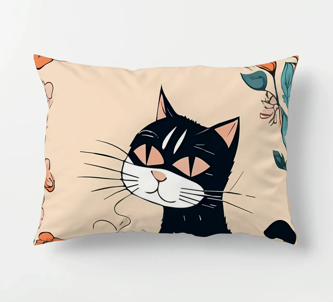 Gatto Caffè Fiori 2 cuscino da Bartosz Powalka