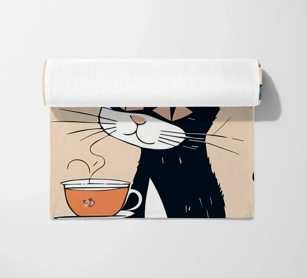 Gatto Caffè Fiori 2 telo mare da Bartosz Powalka