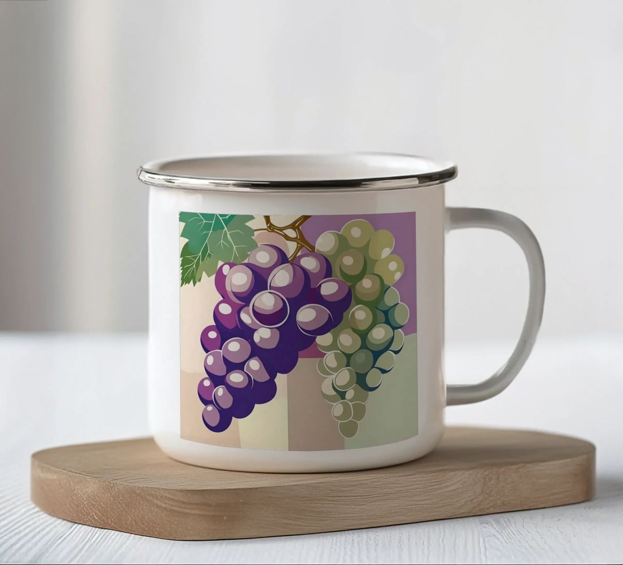 Uva_stile_A_4 tazza in smalto da Pink- und LoveArt by LK