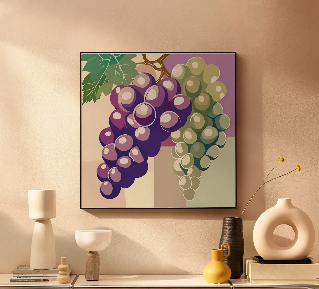 Grapes_style_A_4 acrylic glass by Pink- und LoveArt by LK