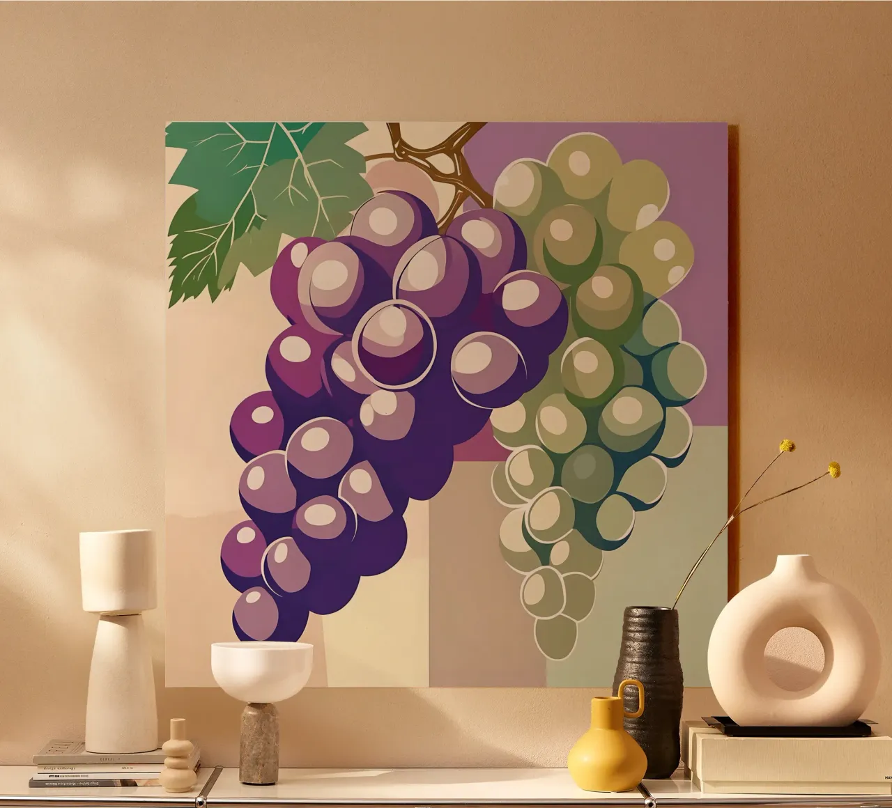 Grapes_style_A_4 acrylic glass by Pink- und LoveArt by LK