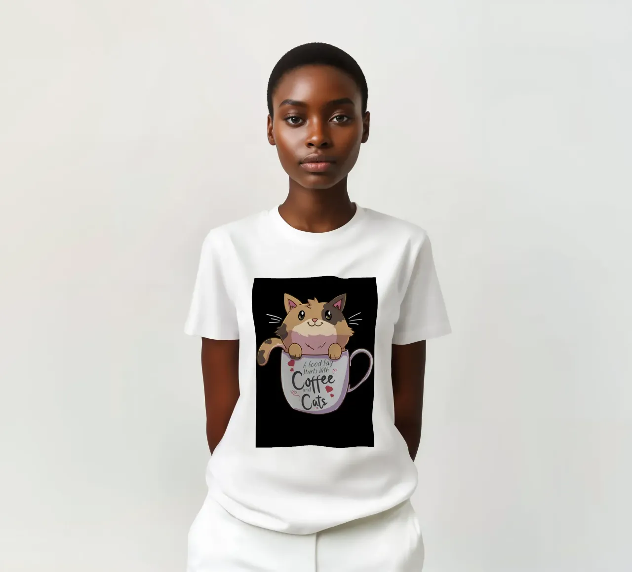 Gatto al caffè t-shirt da Bartosz Powalka