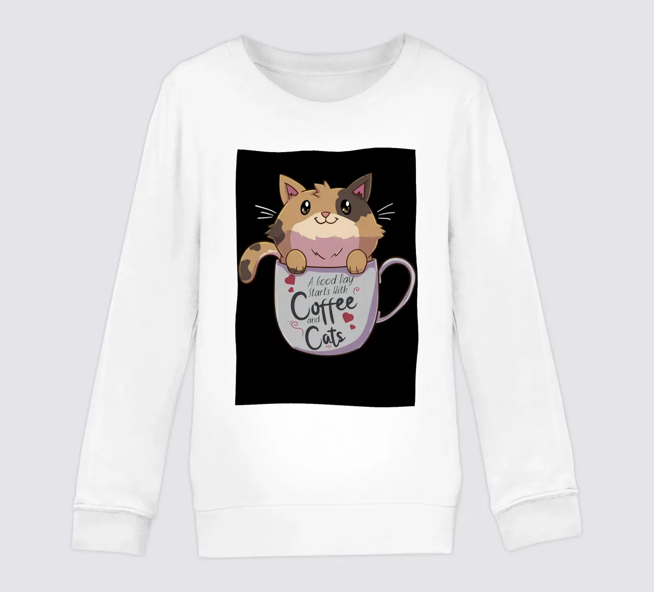 Gatto al caffè felpa bambino da Bartosz Powalka