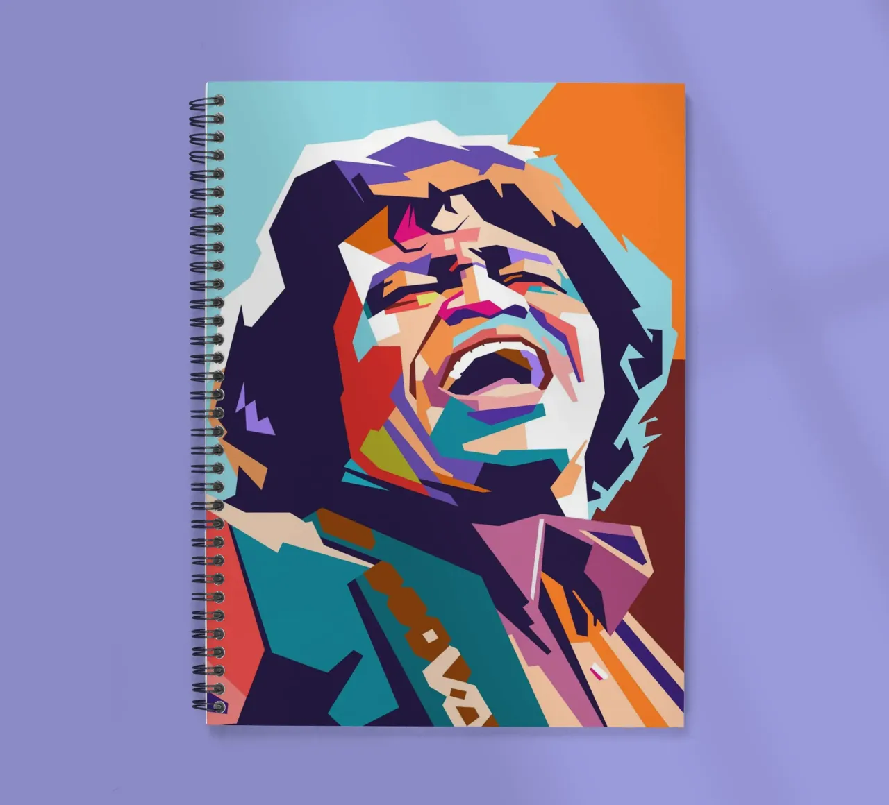 James Brown iconic singer spiral notebook by Hantamrata