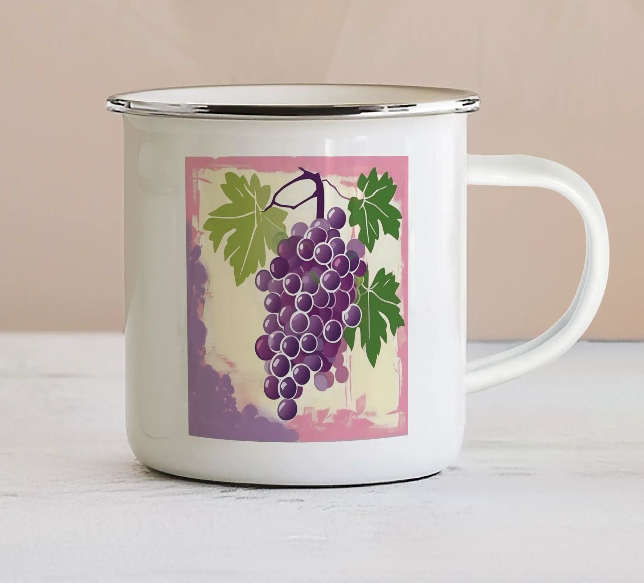 Uva_stile_A_5 tazza in smalto da Pink- und LoveArt by LK