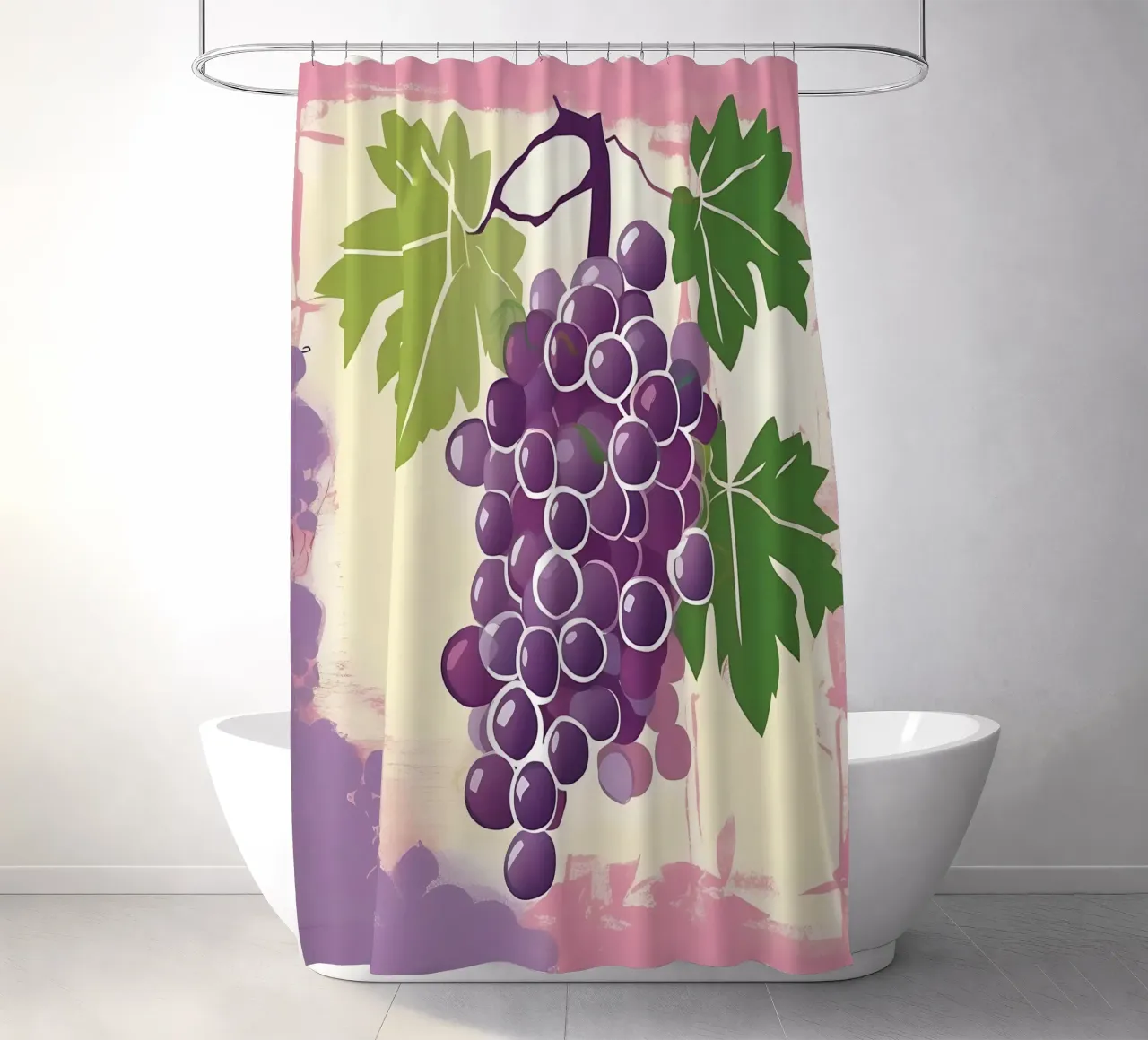 Uvas_estilo_A_5 cortina de baño de Pink- und LoveArt by LK