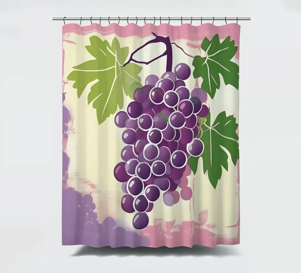 Uvas_estilo_A_5 cortina de baño de Pink- und LoveArt by LK