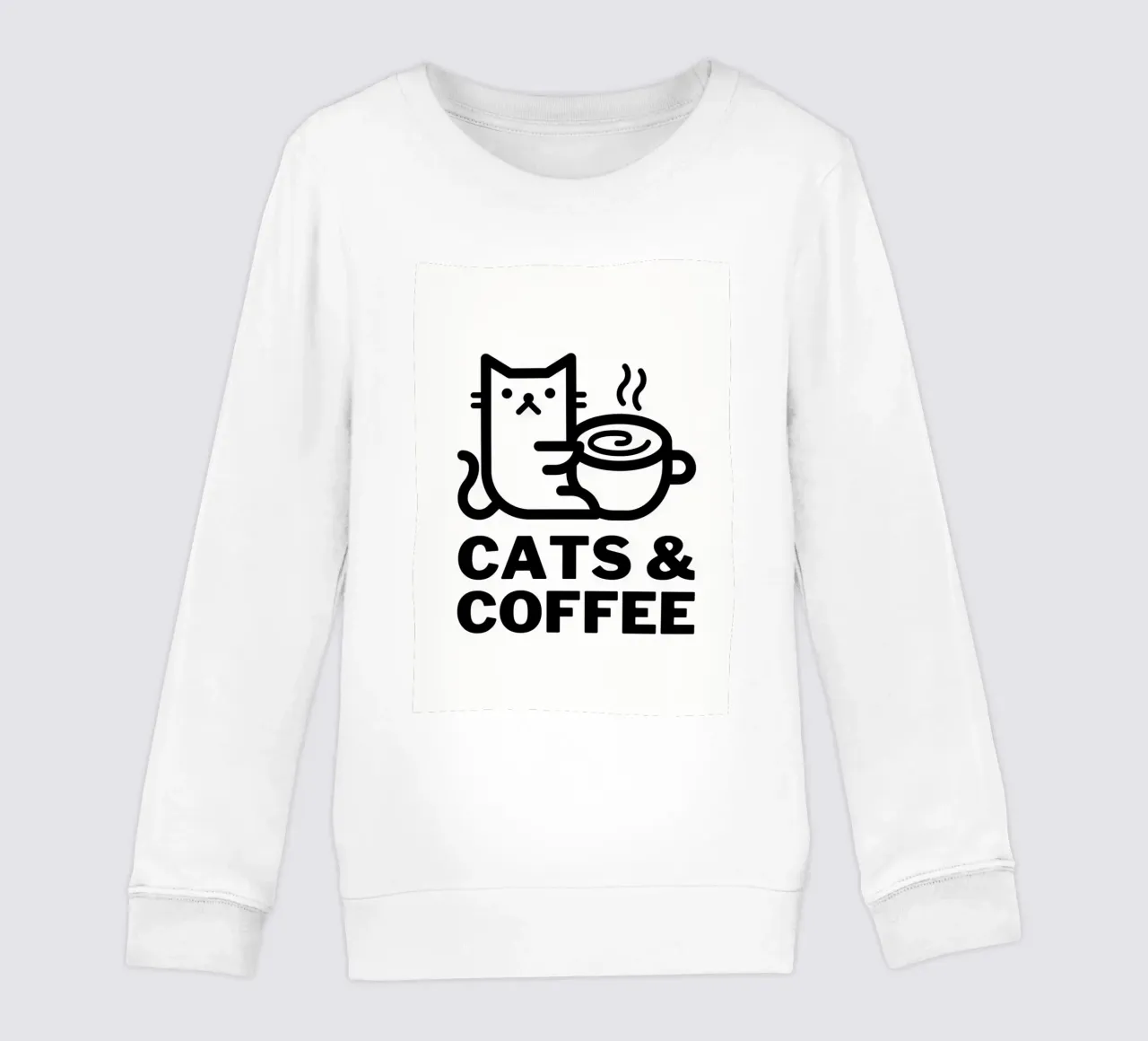 Gatti e caffè felpa bambino da Bartosz Powalka