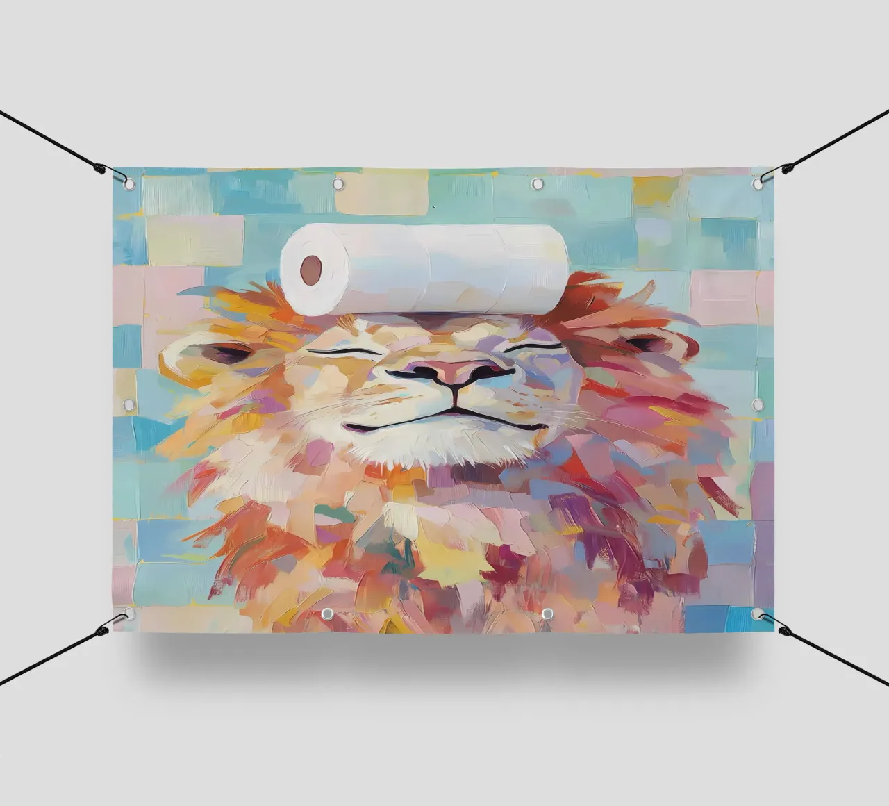 Lion with Toilet Paper pvc cover by Adrian Patel