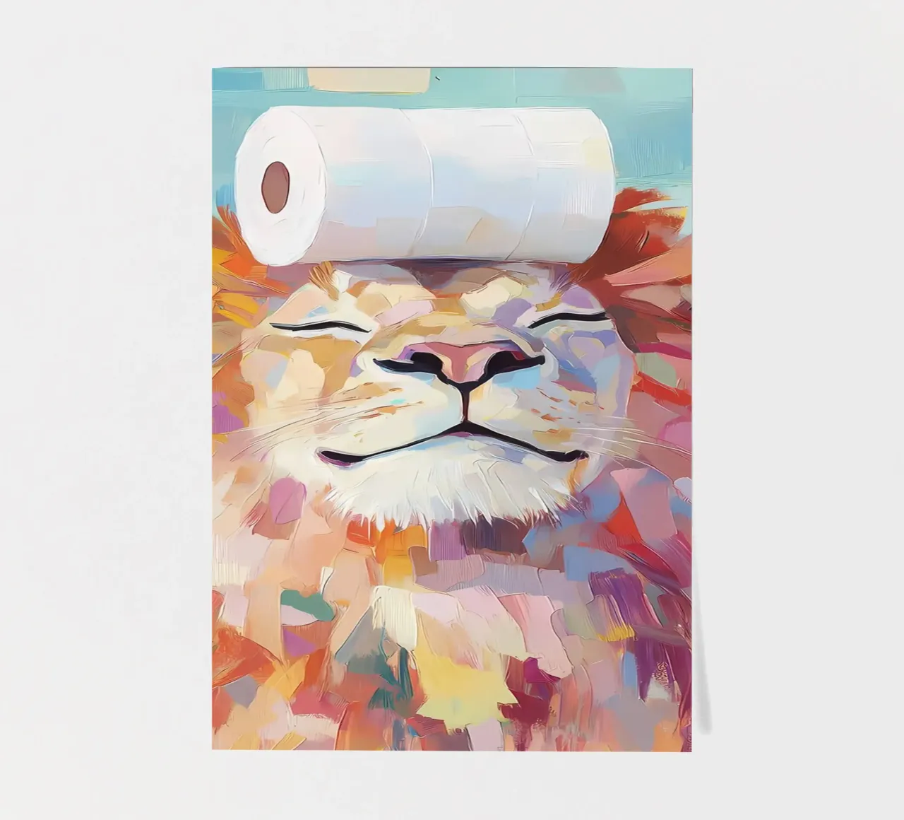 Lion with Toilet Paper sticker sheet by Adrian Patel