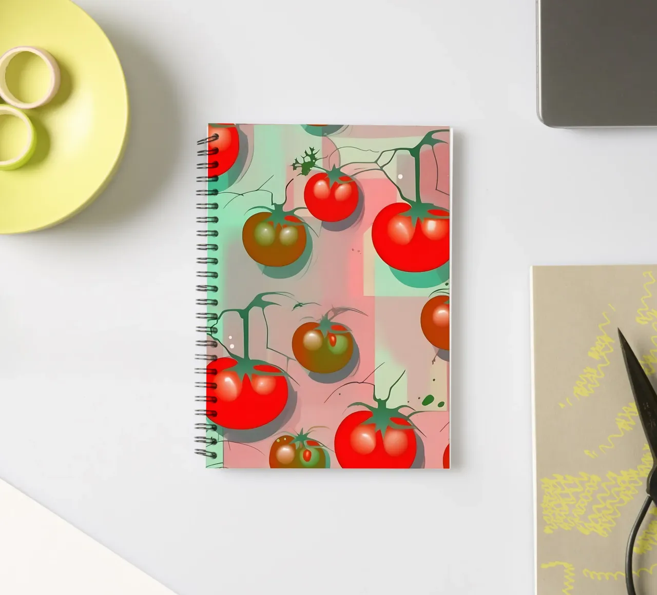 Tomato_style_A_1 spiral notebook by Pink- und LoveArt by LK