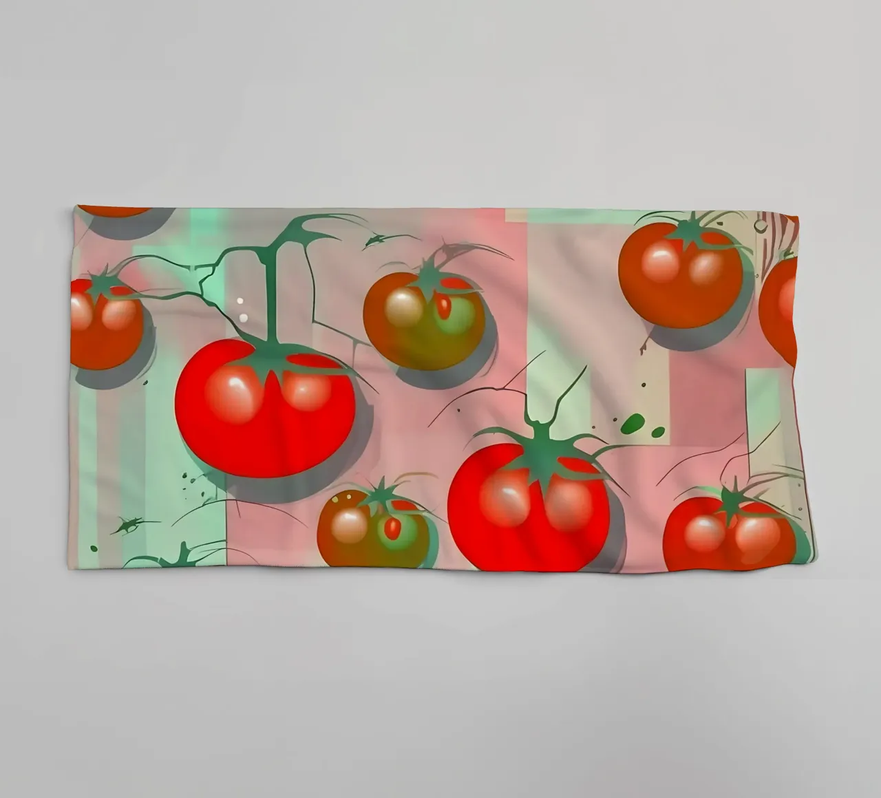 Stile_di_pomodoro_A_1 asciugamano da bagno da Pink- und LoveArt by LK