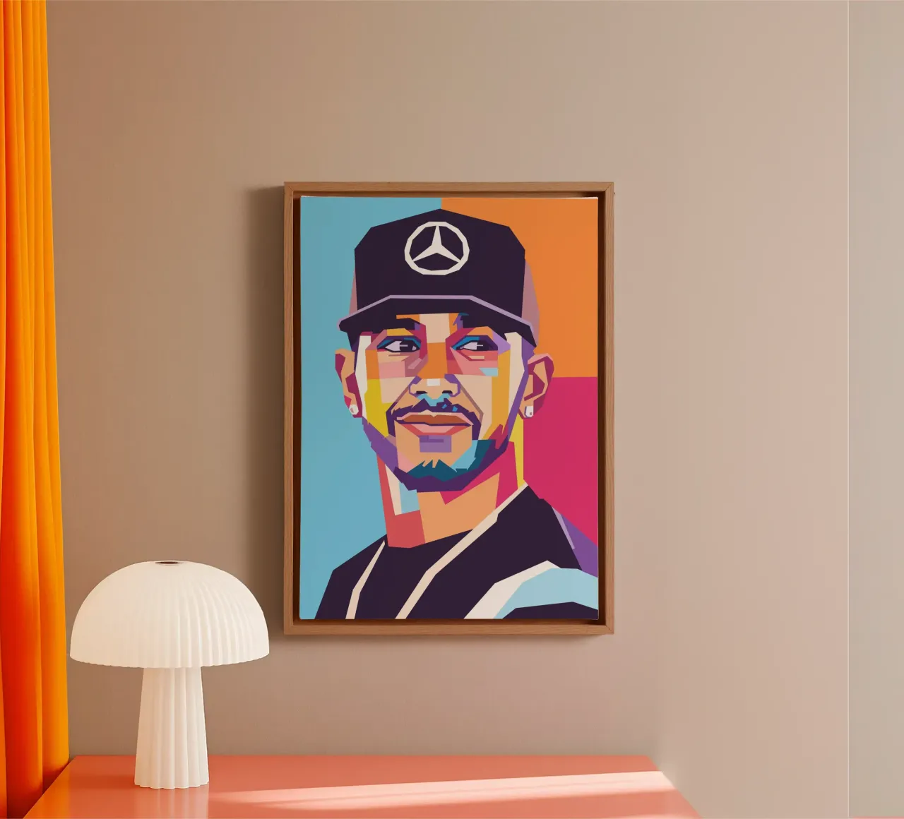 Lewis Hamilton formula uno tela con Cornice a cassetta da Hantamrata