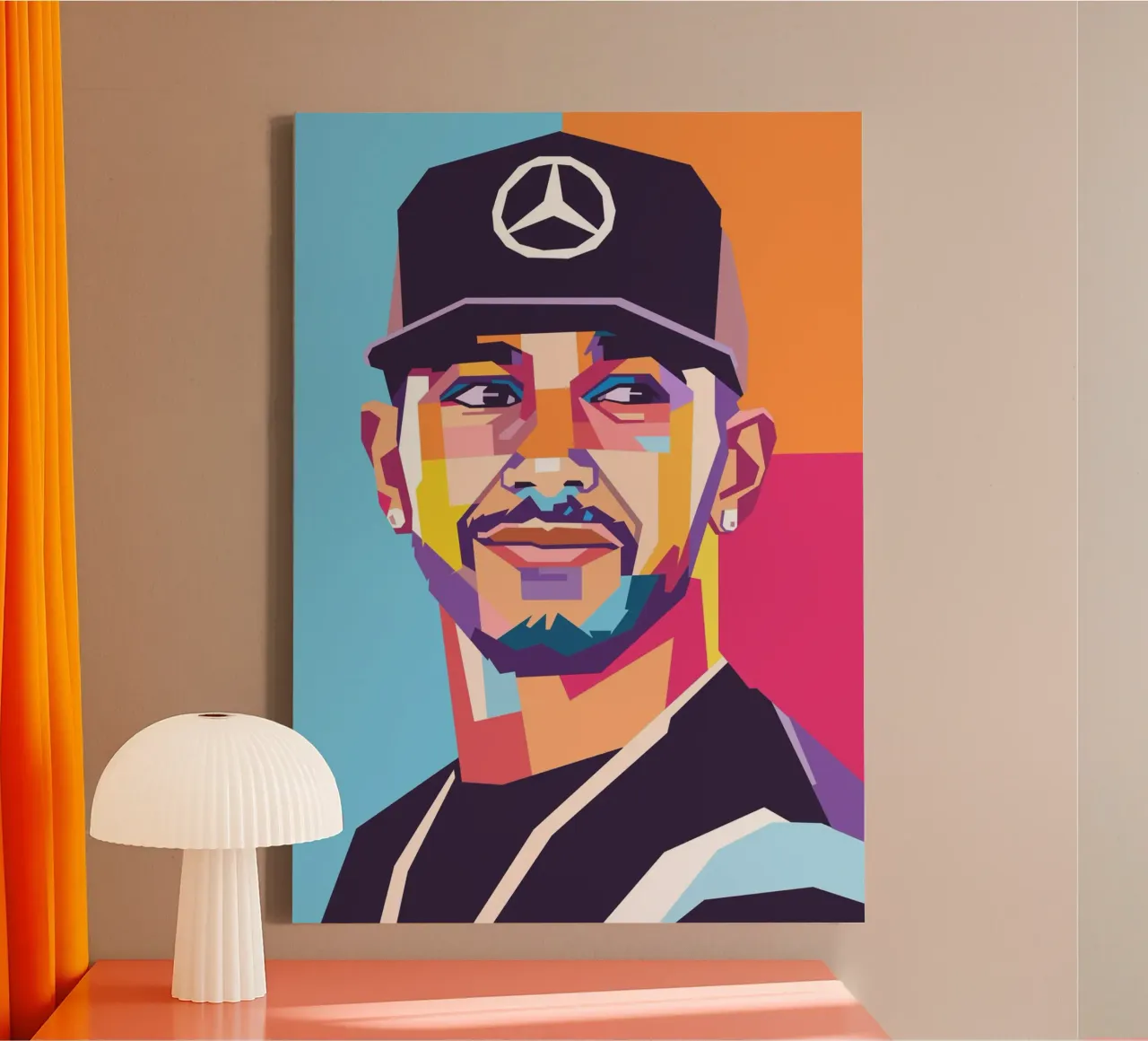 Lewis Hamilton formula uno tela con Cornice a cassetta da Hantamrata