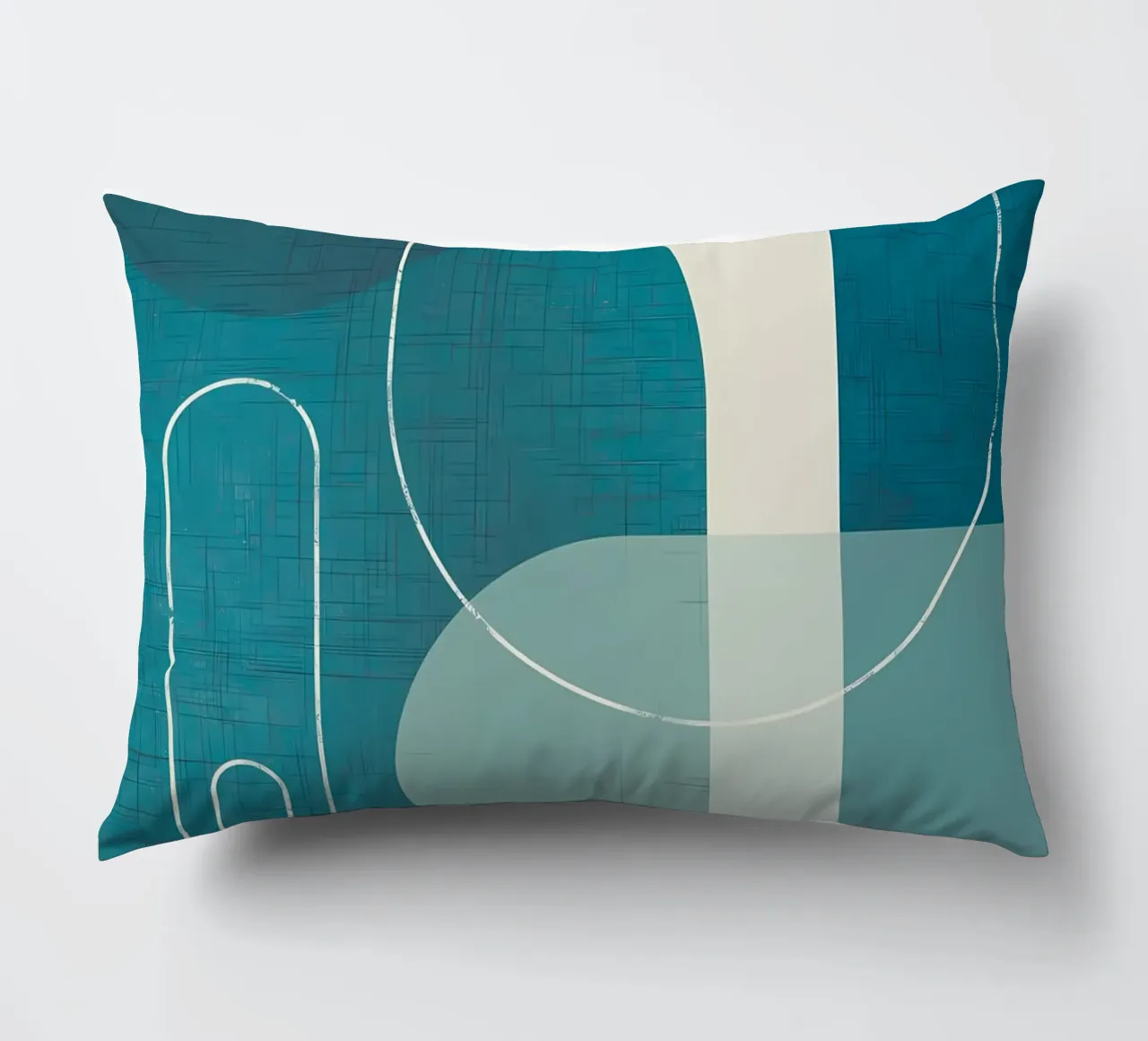 Archi Teal di metà secolo 1 cuscino da Aiden Garcia