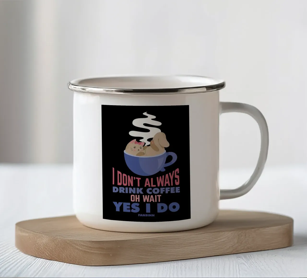 Non bevo sempre caffè tazza in smalto da Bartosz Powalka