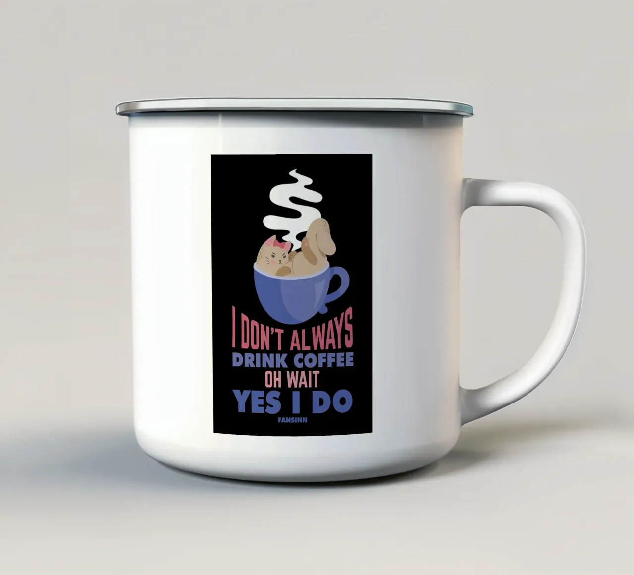 Non bevo sempre caffè tazza in smalto da Bartosz Powalka