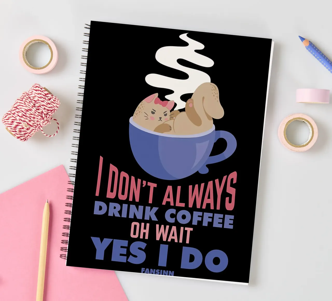 I Dont Always Drink Coffe spiral notebook by Bartosz Powalka