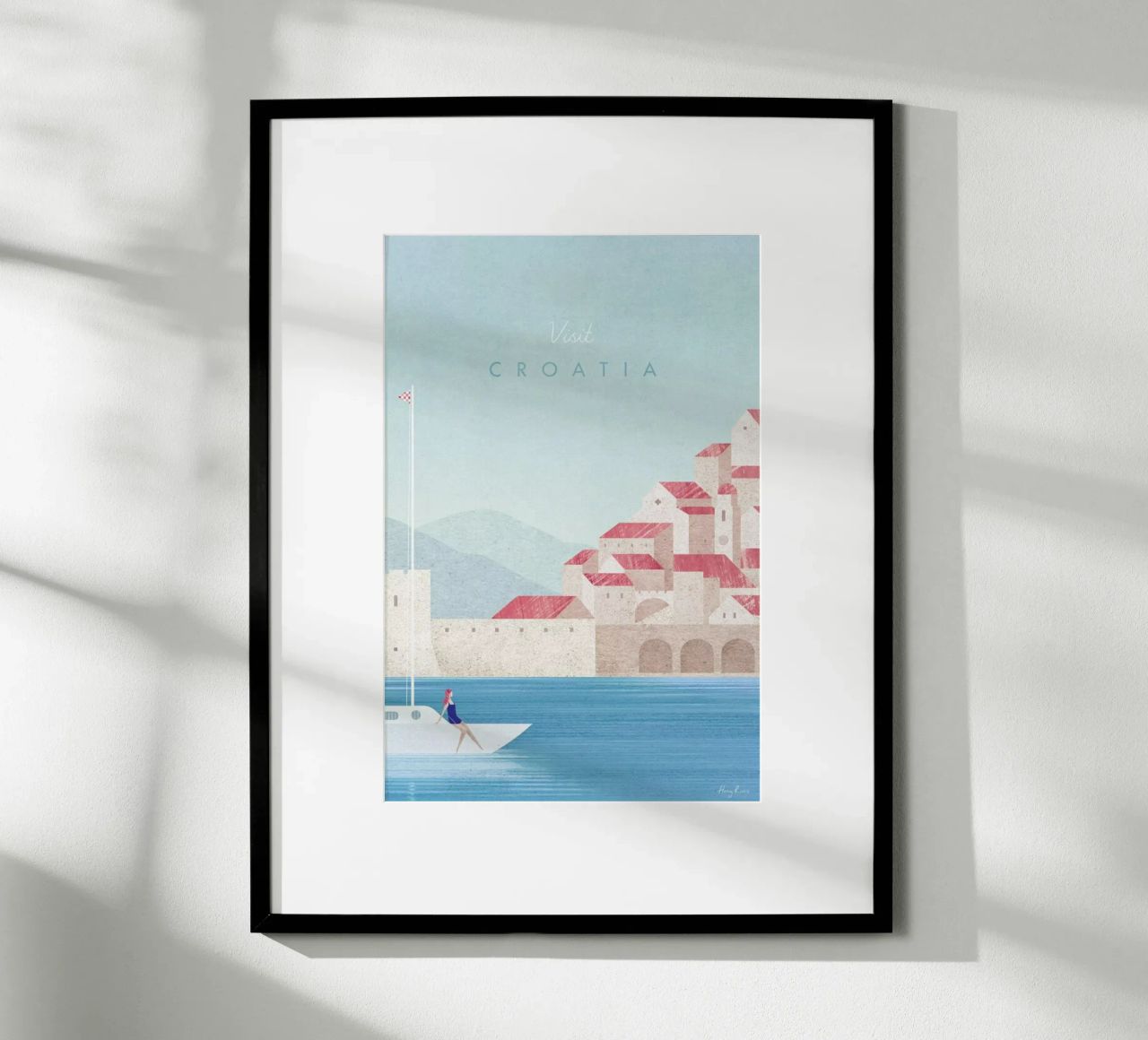 Croatia poster with aluminum frame by Henry Rivers