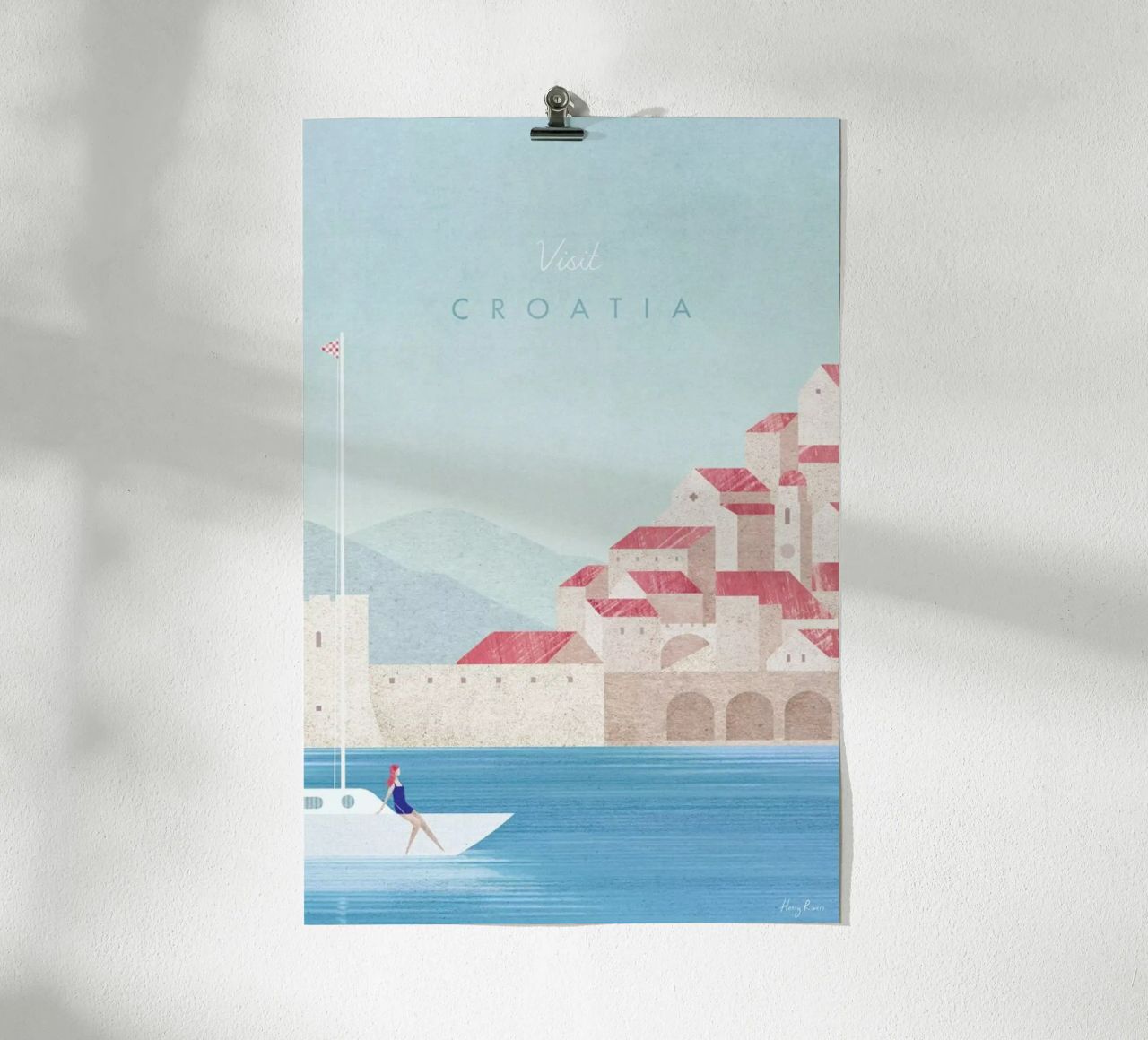 Croatia poster with aluminum frame by Henry Rivers