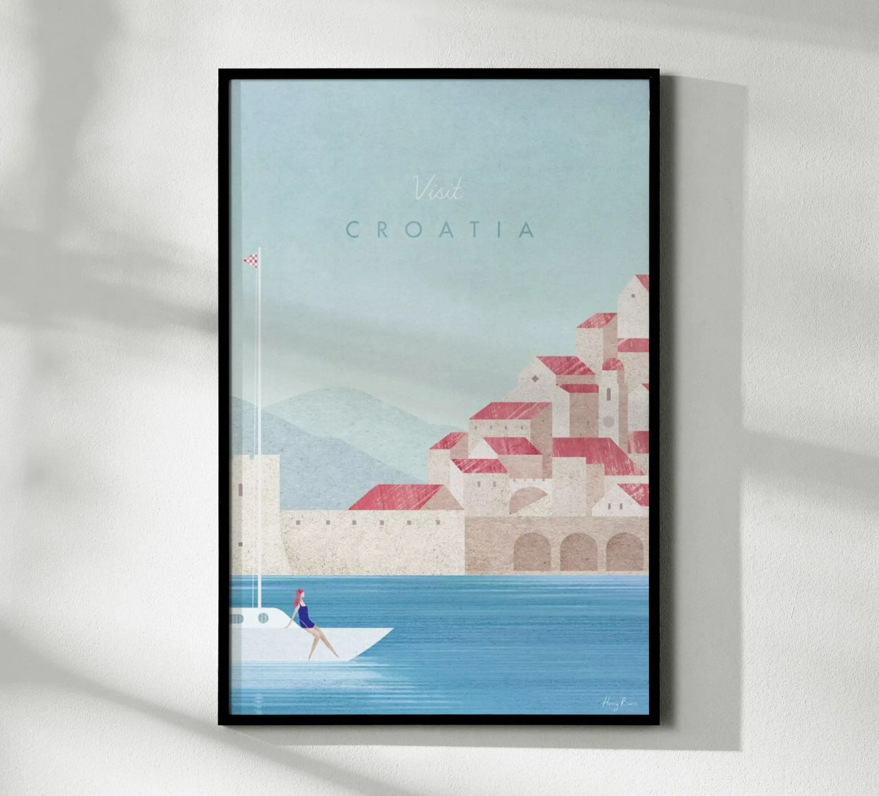 Croatia poster with aluminum frame by Henry Rivers