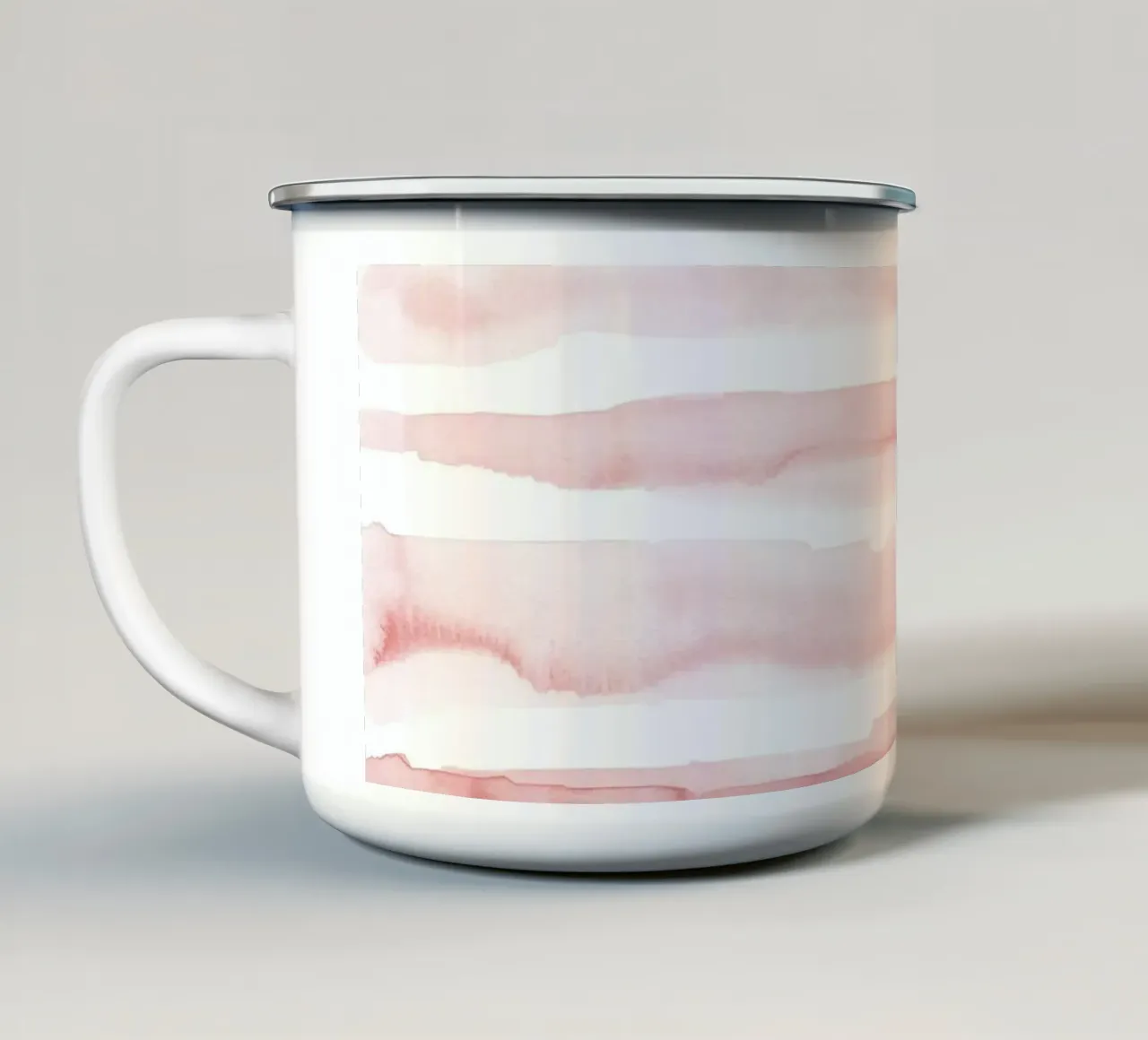 Tratti di acquerello rosa tenue tazza in smalto da NouveauPrints