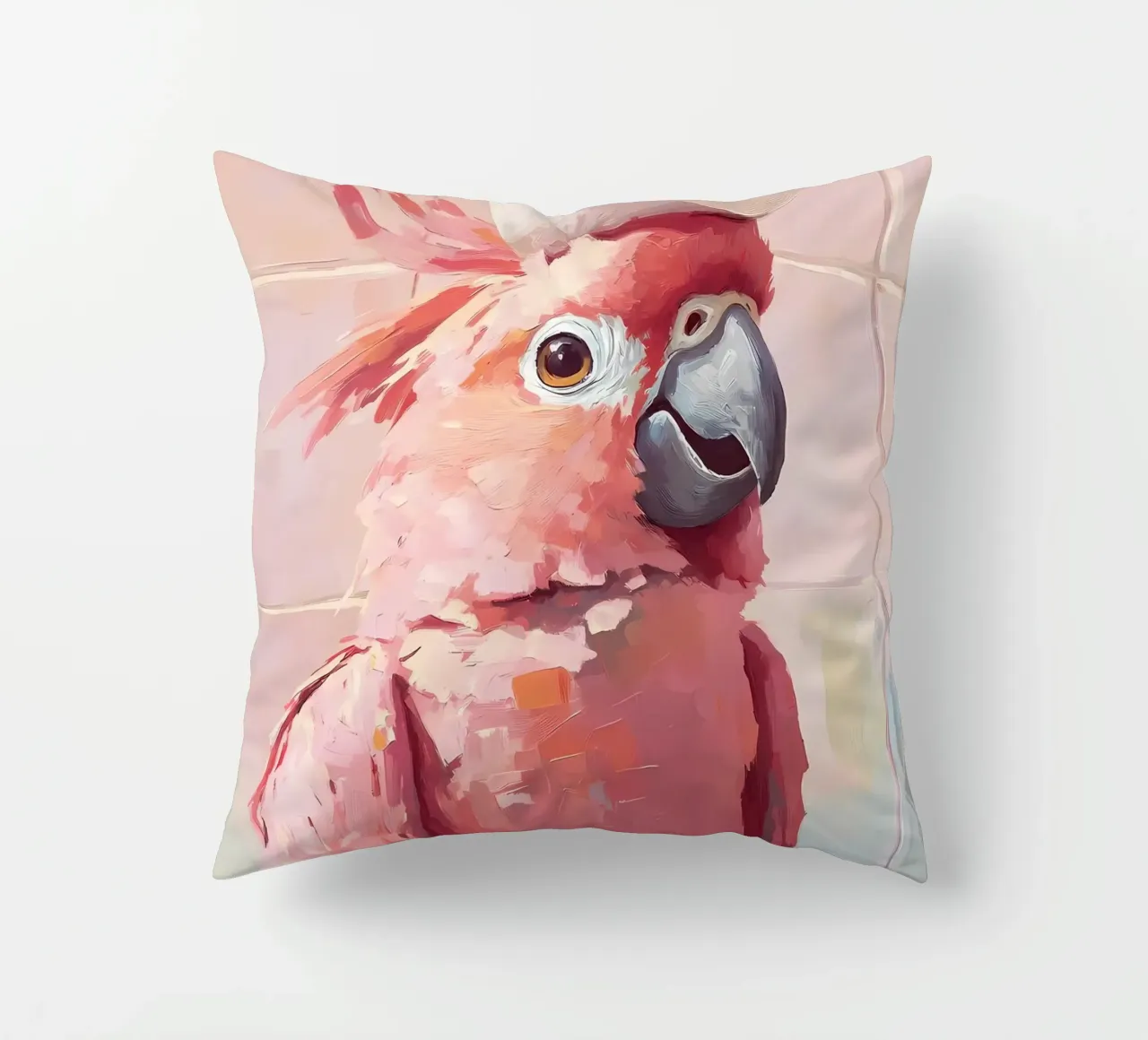 Cacatua rosa con carta igienica cuscino da Adrian Patel
