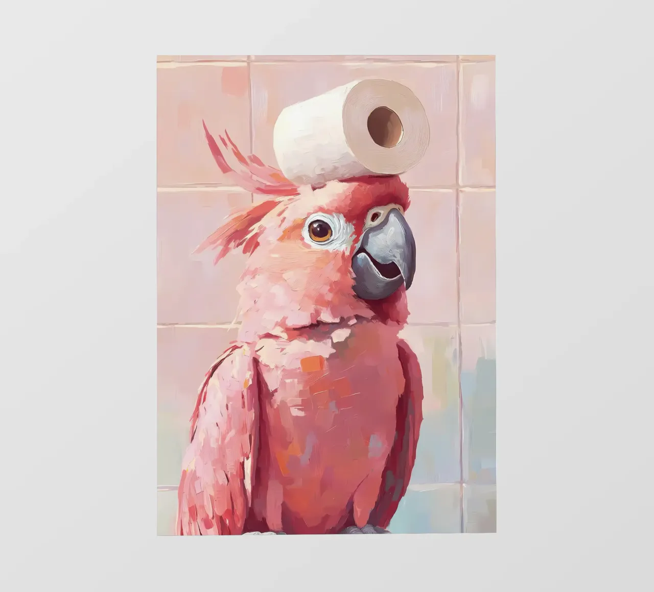Rosa Kakadu mit Toilettenpapier Fototapete von Adrian Patel