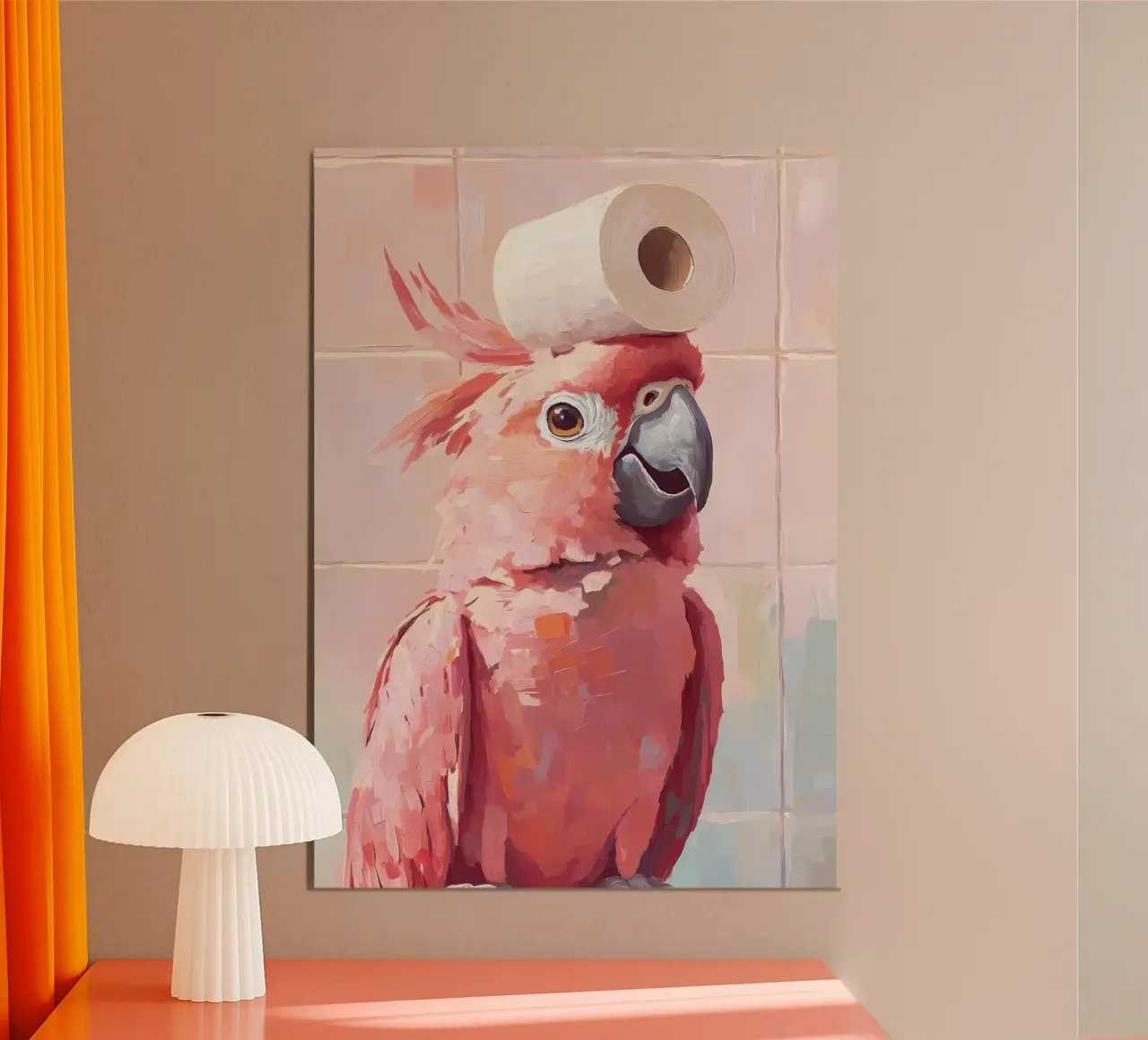 Cacatua rosa con carta igienica carta hahnemühle da Adrian Patel