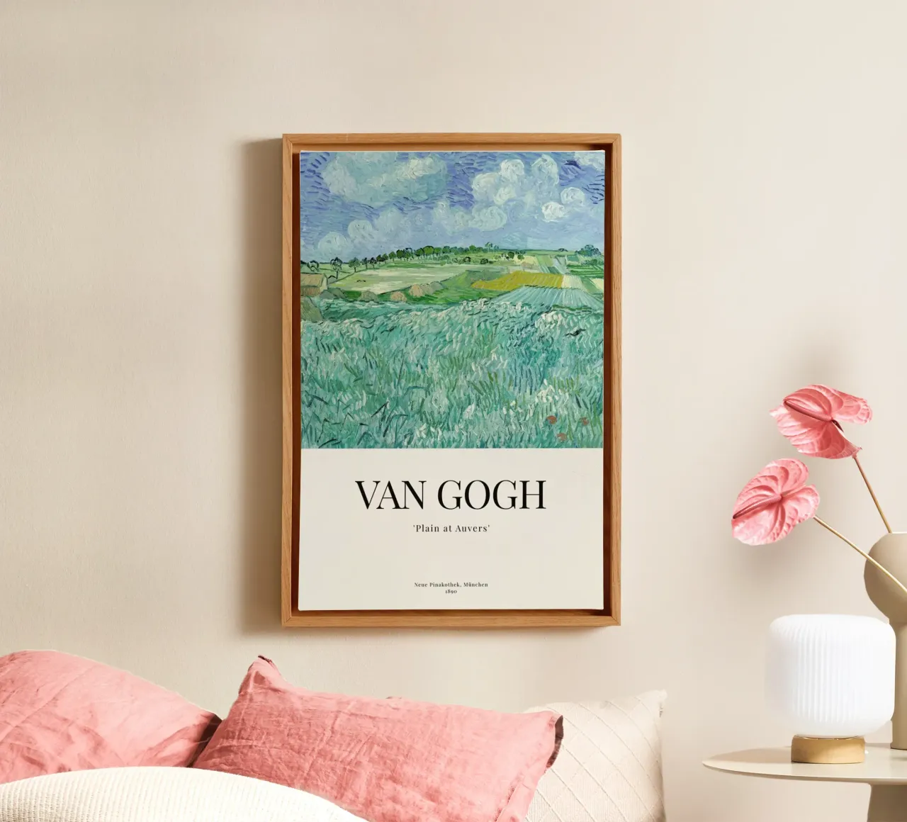 van Gogh - Plain of Auvers tela con Cornice a cassetta da ARTOTHEK