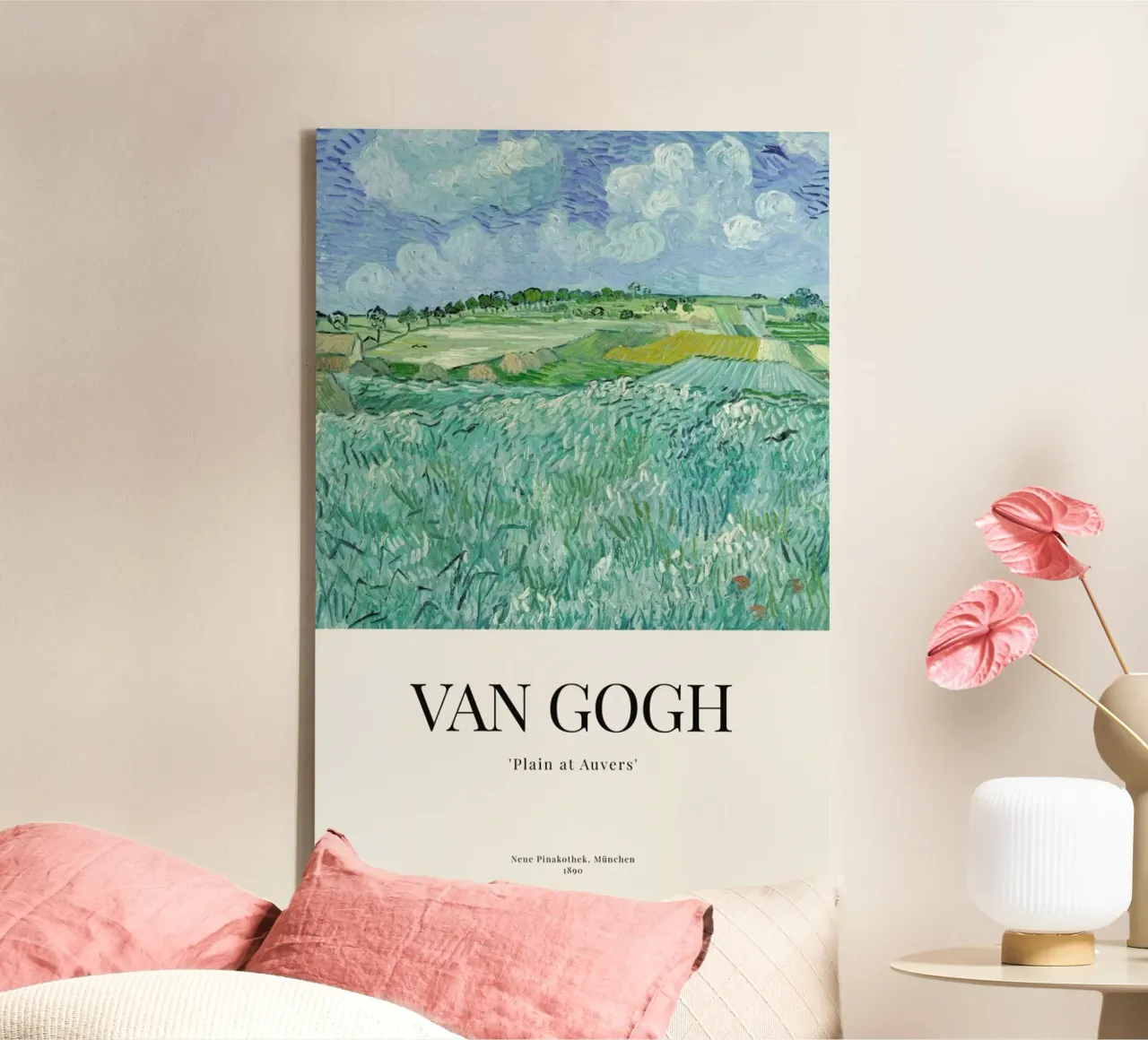 van Gogh - Plain of Auvers tela con Cornice a cassetta da ARTOTHEK