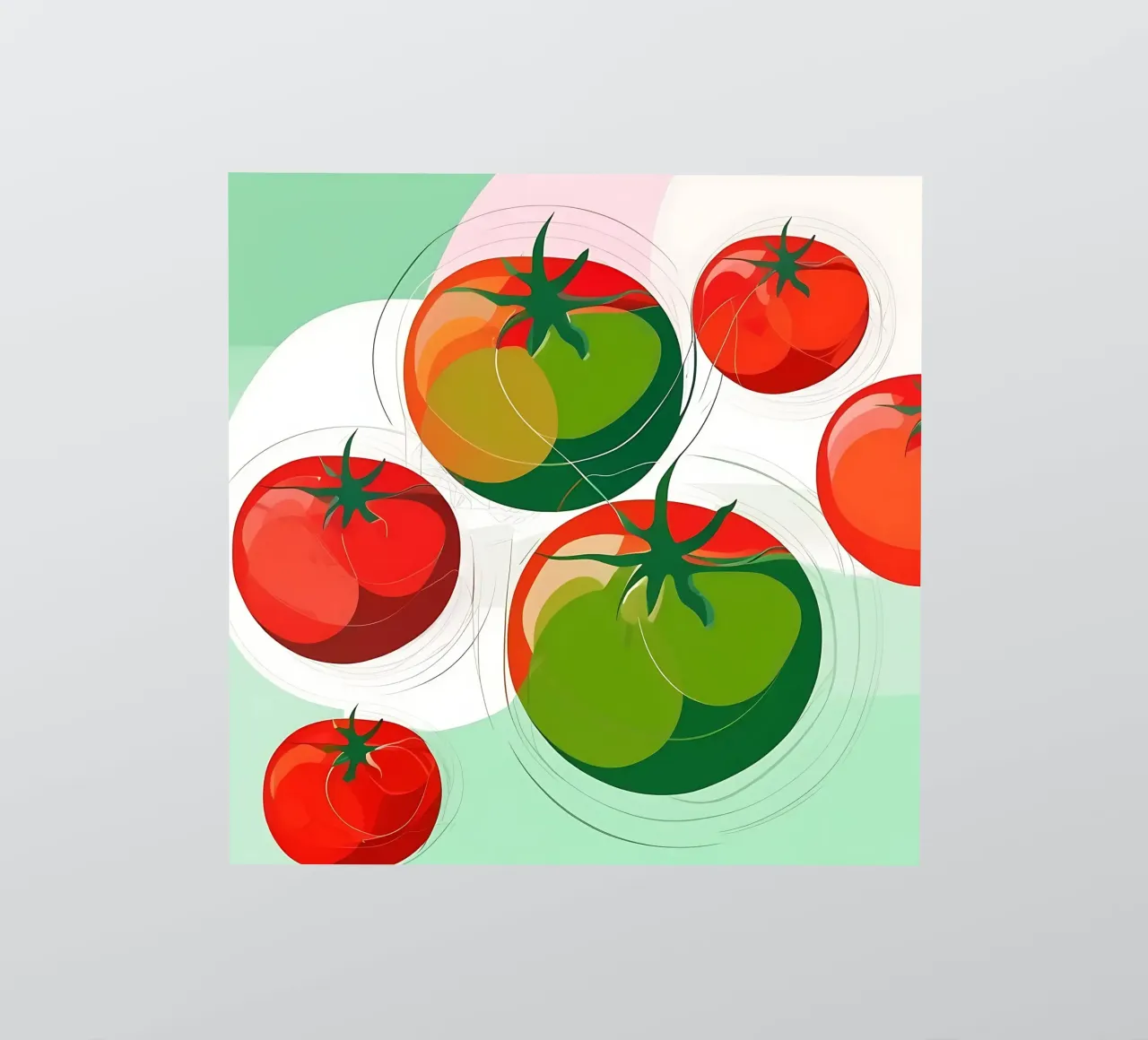 Tomate_estilo_A_2 pegatina de Pink- und LoveArt by LK