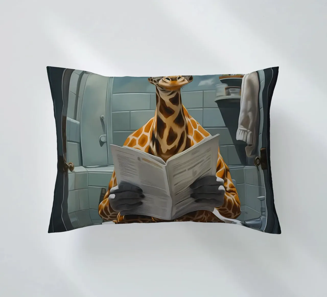 Giraffa Morning Business cuscino da Adrian Patel