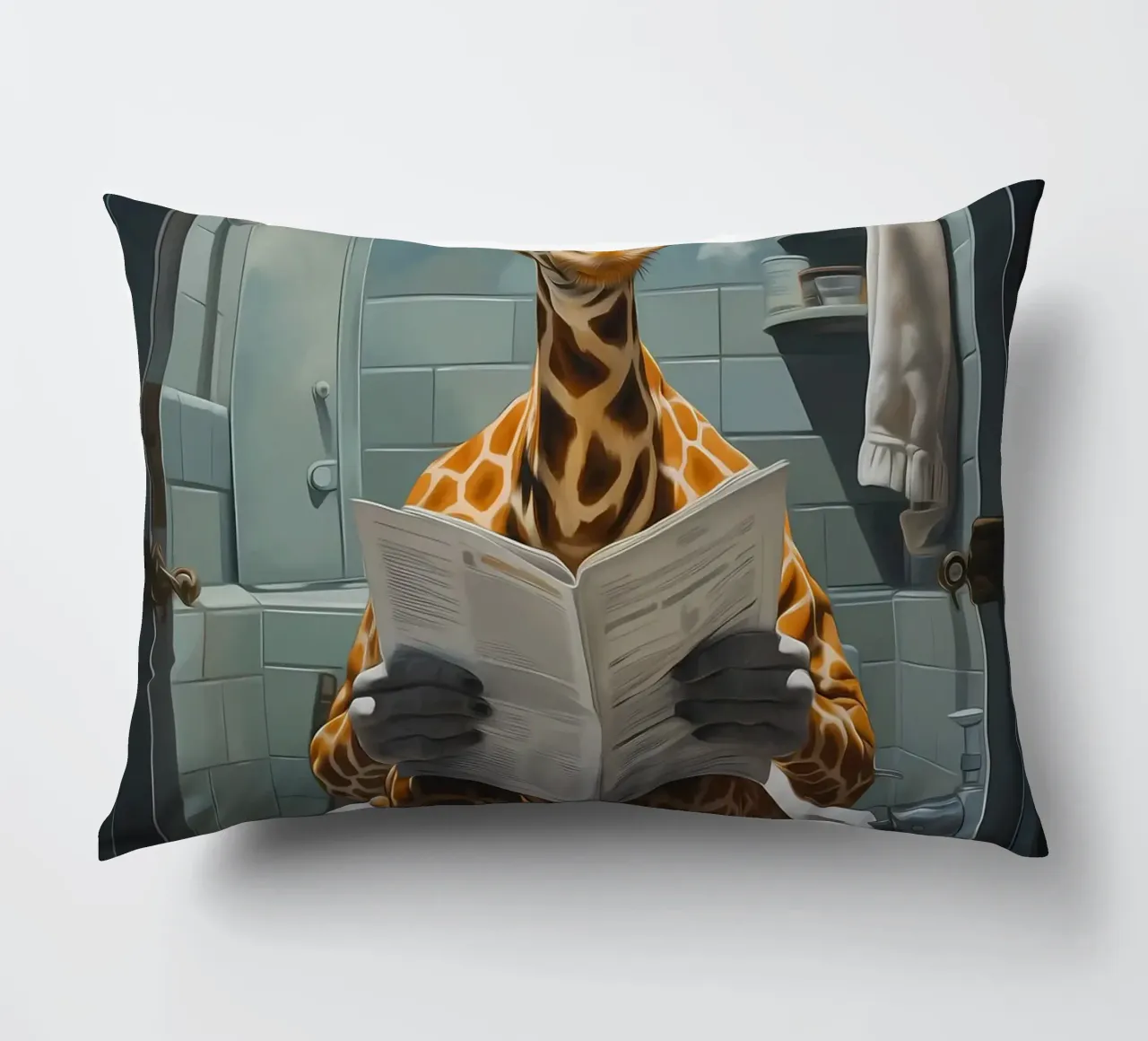 Giraffa Morning Business cuscino da Adrian Patel