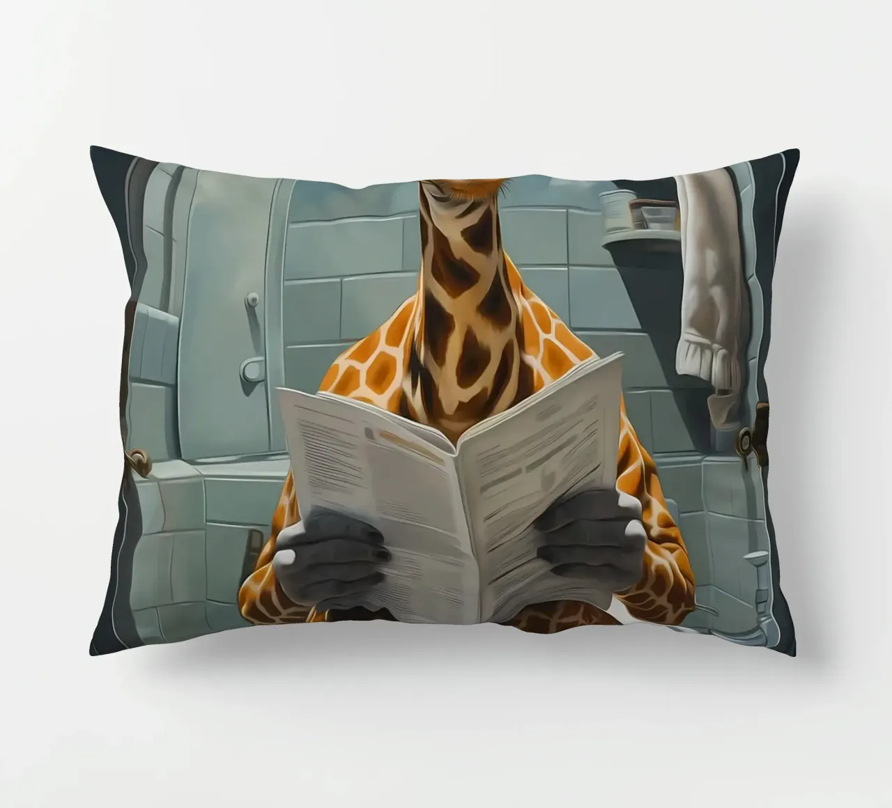 Giraffa Morning Business cuscino da Adrian Patel