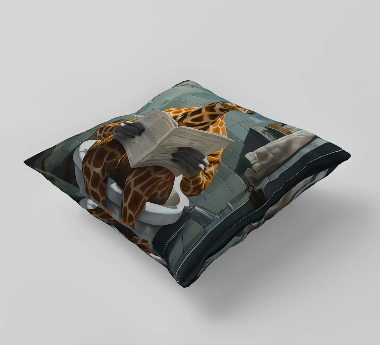 Giraffa Morning Business cuscino da Adrian Patel