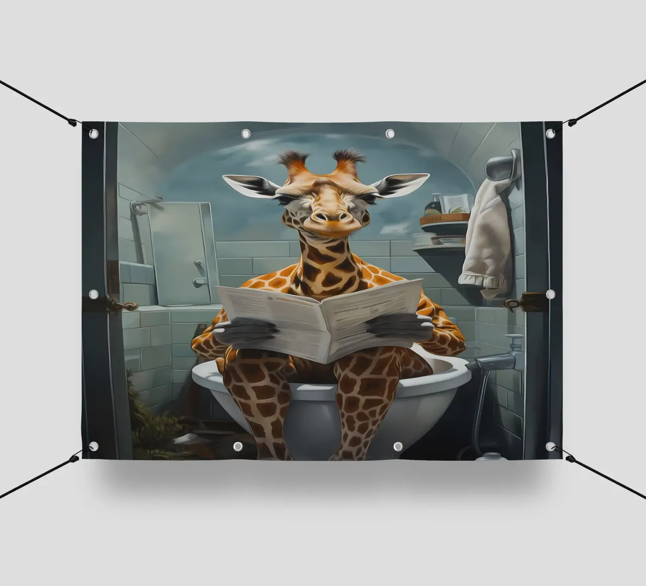 Giraffa Morning Business telo in pvc da Adrian Patel
