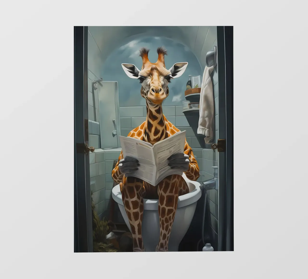 Giraffa Morning Business telo in pvc da Adrian Patel