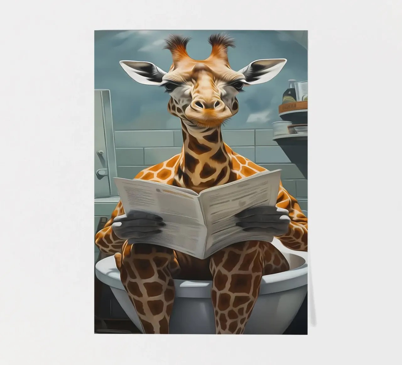 Giraffa Morning Business foglio adesivo da Adrian Patel