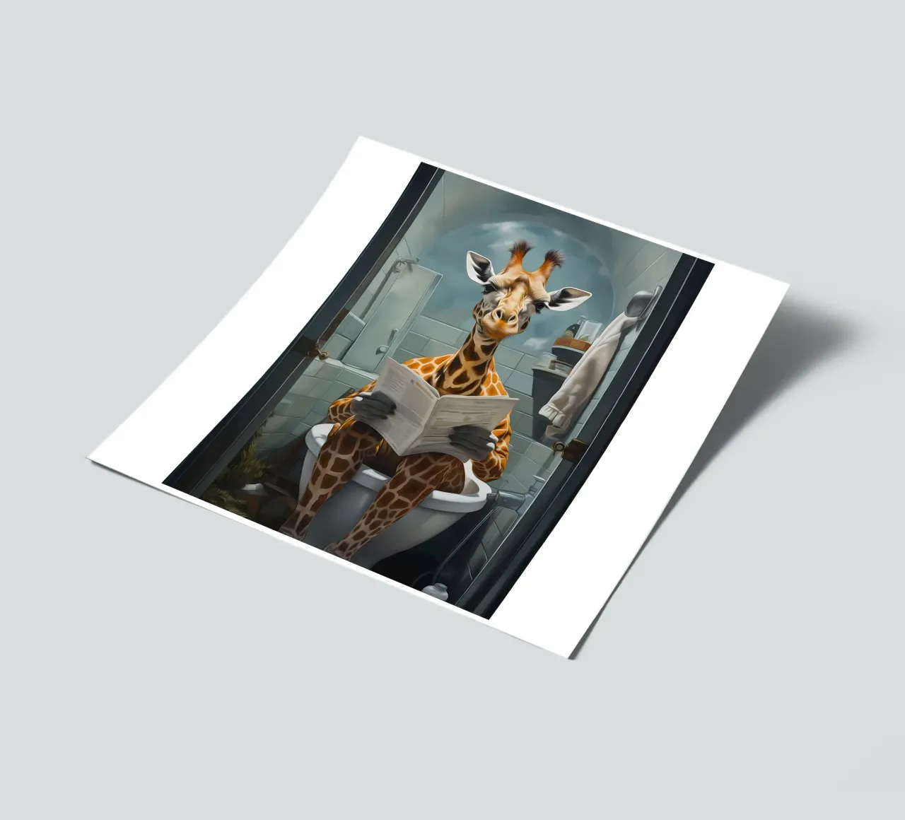 Giraffa Morning Business foglio adesivo da Adrian Patel