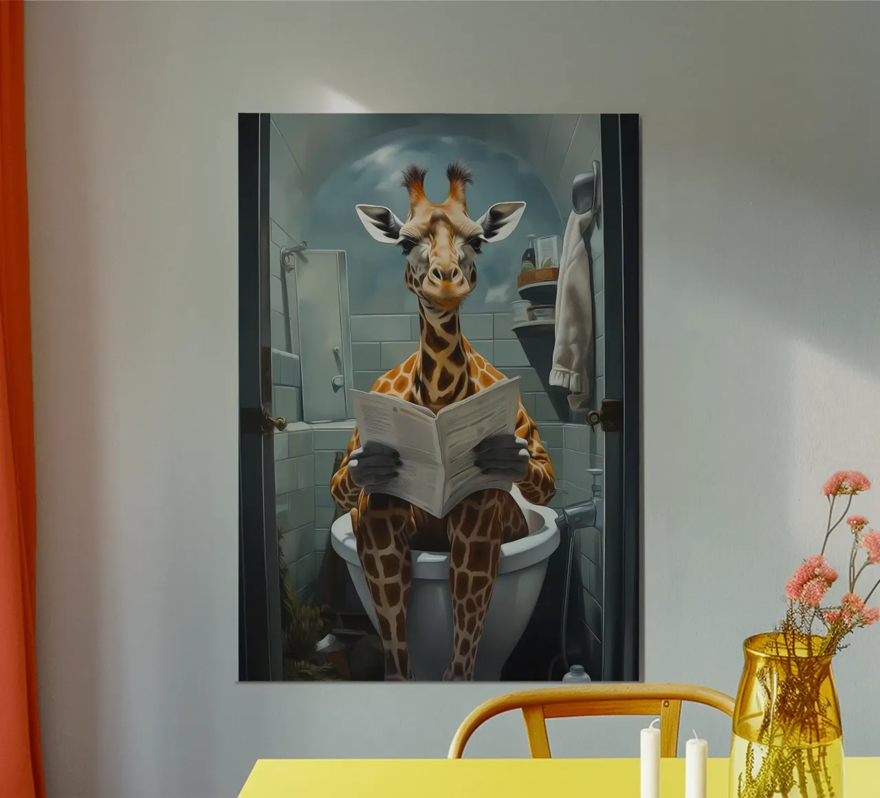 Giraffa Morning Business alluminio dibond da Adrian Patel