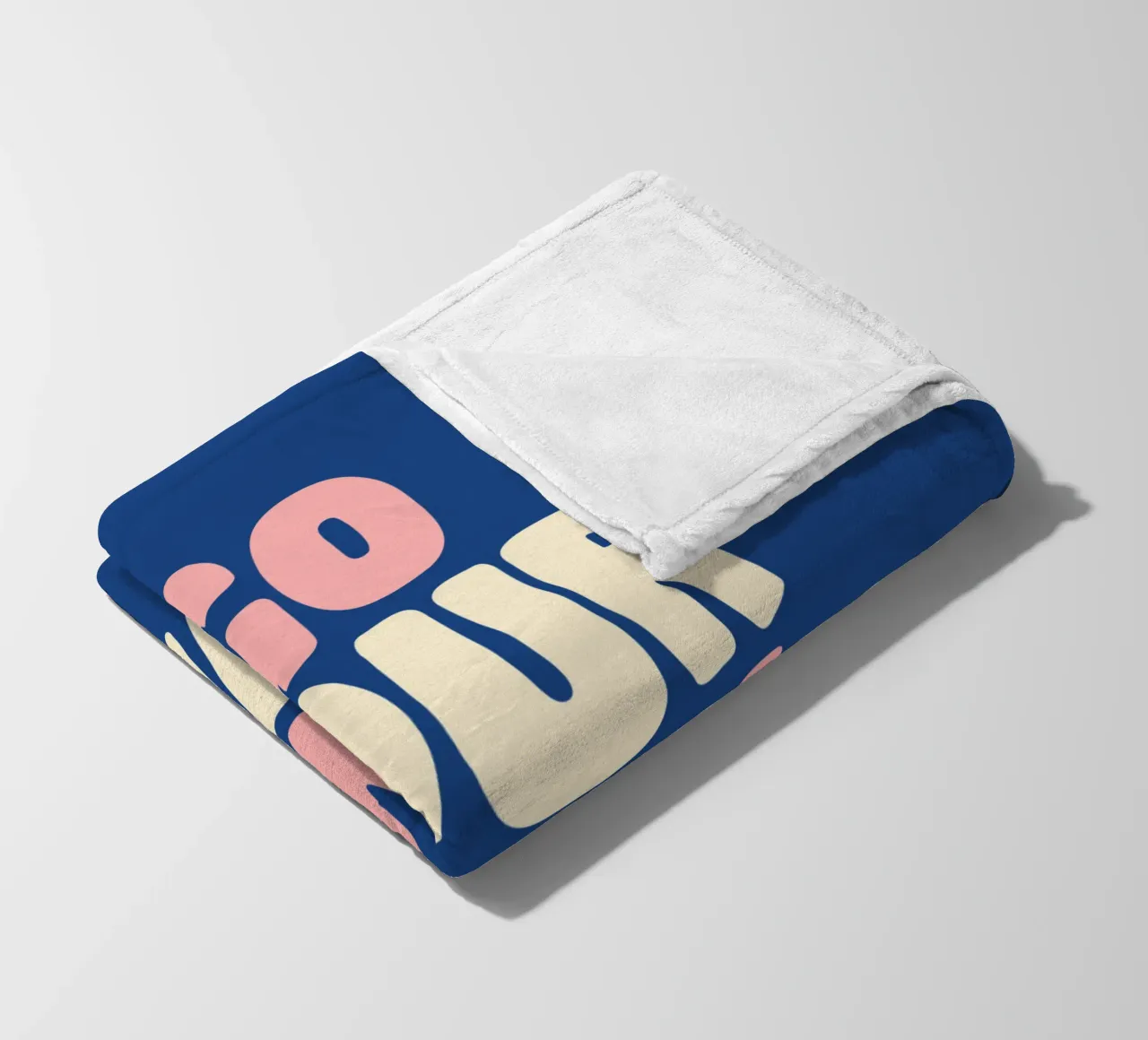 Go Your Own Way Typografie print in roze, wit en blauw fleecedeken van THE MOTIVATED TYPE