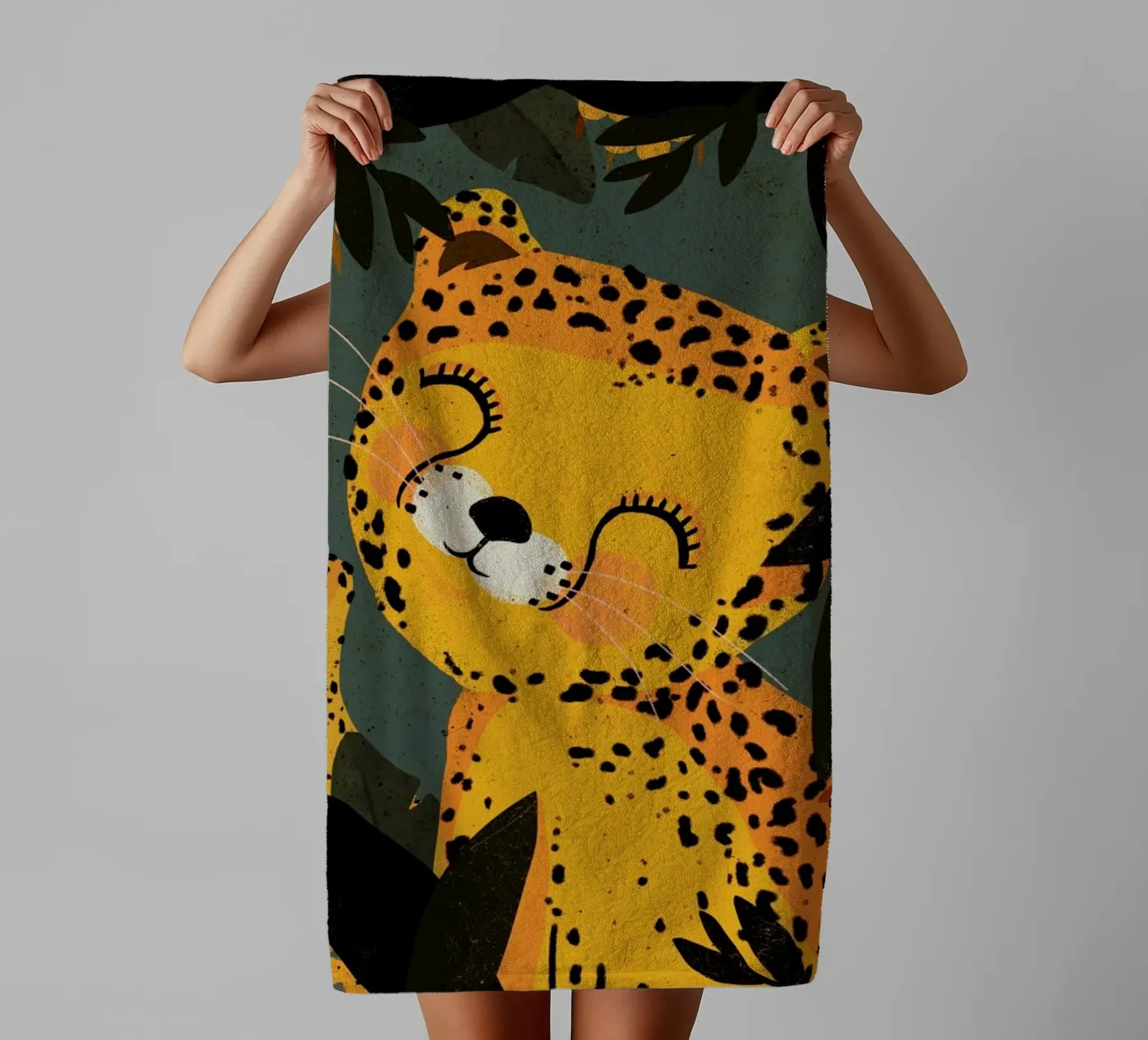 Young Leopard towel by treechild