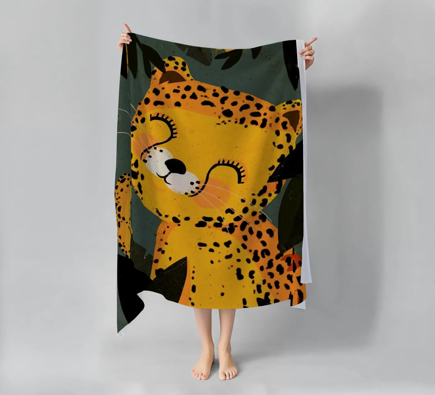 Young Leopard serviette de plage de treechild