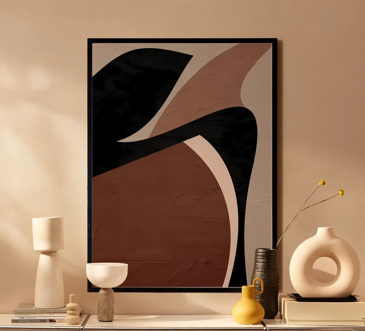 ASTRATTO ORGANICO 227A poster con telaio in legno da Aiden Garcia