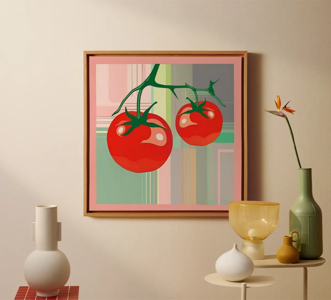 Stile_di_pomodoro_A_3 tela con Cornice a cassetta da Pink- und LoveArt by LK